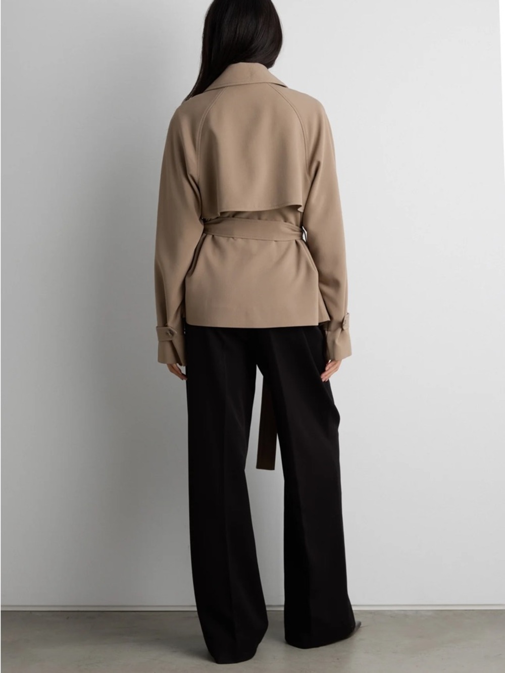 OAK + FORT Short Oversized Trench Coat - Picture 2 of 6